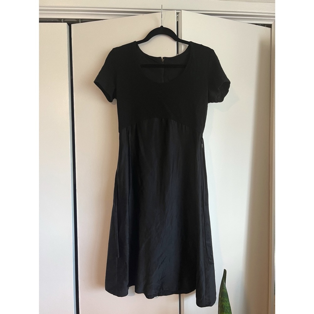 Black wool and silk dress